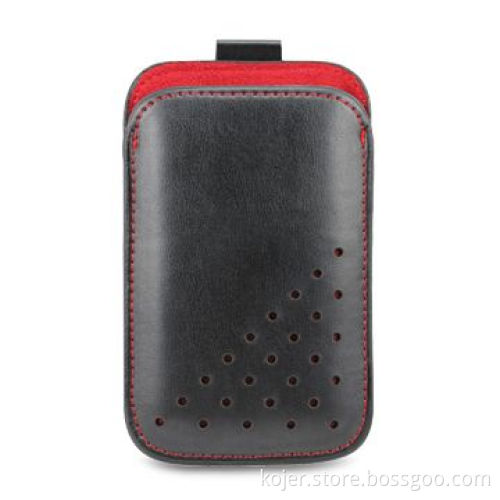 Leather Mobile Phone Case, with Retractable Pull-tab, Fine Workmanship in Stitches and Paint Edge